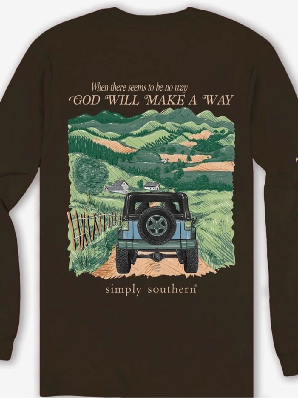 New Simply Southern Jeep God will make a way Shirt Size 2XL XXL